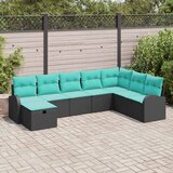  Sjedeća garnitura za vrt 8 kom. Crna poliratan 289 x 179 x 85 cm | Shoptok.si