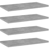 vidaXL Police za knjige 4 kom siva boja betona 40x20x1 5 cm od iverice | shoptok.hr