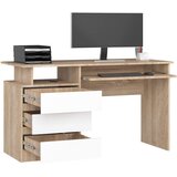 AKORD Računalniška Miza, Hrast Sonoma/Bela, (5000333083) | Shoptok.si