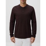 Reserved Slim fit bluza dugih rukava - tamnosmeđe | shoptok.hr