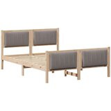  Okvir kreveta Smeđa i taupe 140 x 190 cm Masivna borovina | shoptok.hr