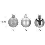  Set Božićnih kuglica 4 cm, srebrne - 20 komada | shoptok.hr