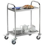 eurokraft basic Servirni voziček iz nerjavnega jekla, 2 nivoja, DxŠxV 705 x 405 x 940 mm | Shoptok.si