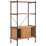 Polica s 4 razine i ormarićem 80 x 40 x 130 cm od čelika i drva | shoptok.hr