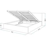 Molarem Home Tapecirani krevet RINO 140*200 bež tkanina | shoptok.hr