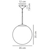 Nordlux visilica na sajli GRANT 1xE27/25W/230V prečnik 35 cm | Eponuda.com
