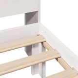  Knjižna postelja brez vzmetnice bela 75x190 cm trdna borovina | Shoptok.si