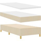 Box Spring Krevet s Madracem - Krem 100x200 cm Tkanina | shoptok.hr