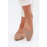 Boto Mesh Fabric Women's Ballet Flats Dark Beige Sarina | shoptok.hr