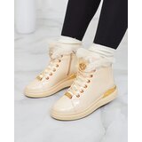 Resti Beige lacquered women's insulated Sylnina boots | Shoptok.si