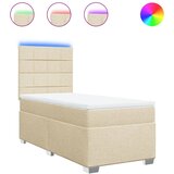  The Living Store Box spring postelja z vzmetnico krem 90x200 cm blago - Box Spring Postelja, (21496849) | Shoptok.si