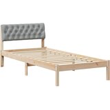  Okvir kreveta s uzglavljem Smeđa i svijetlo siva 90 x 190 cm | shoptok.hr
