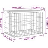  Vrtna klupa s gabionskim dizajnom 63 x 44 x 42 cm od borovine | shoptok.hr