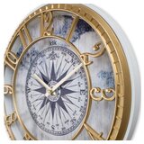 Wallity zidni sat Hisar Compass, 40x40 cm, Sivo-zlatne boje | ePonuda.com
