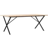 Maison Chic Jedilna miza - Kuhinjska miza - Jedilni stol X okvir 200x100x75,5 cm trdna borovina lito železo, (21715200) Cene