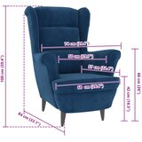 vidaXL naslanjač iz modrega žameta | Shoptok.si