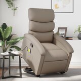 Maison Chic masažni naslanjač - Relax naslanjač s funkcijo vstajanja kapučino umetno usnje, (22061120) | Shoptok.si