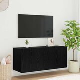 vidaXL TV stenska omara z LED lučmi Črna Orehovina 100 x 35 x 41 cm Cene