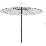  Vrtni suncobran s aluminijskom šipkom 270 cm pješčano bijeli | shoptok.hr