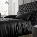 Catherine Lansfield Črna satenasta podaljšana posteljnina za zakonsko posteljo 230x220 cm Silky Soft – | Shoptok.si