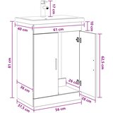  Set namještaja za kupaonicu Crni hrast 61 x 40 x 84,5 cm | shoptok.hr