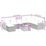 vidaXL 9-dijelni set vrtnih sofa s jastucima poliratan smeđi | shoptok.hr