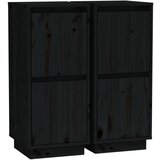 Maison Chic Komoda - Predalnik 2 kosa črna 31,5x34x75 cm trdna borovina, (21720103) | Shoptok.si