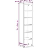 vidaXL CD omara črni hrast 21x20x88 cm inženirski les | Shoptok.si