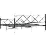 Metalni okvir kreveta uzglavlje i podnožje crni 193x203 cm | shoptok.hr