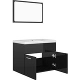  Set kupaonskog namještaja od iverice visoki sjaj crni | shoptok.hr