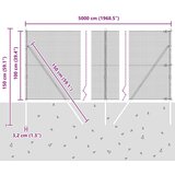 vidaXL Varjena žična ograja s 13 stebri zeleno 1x50 m jeklo | Shoptok.si