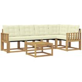 vidaXL Zunanja garnitura za sedenje z blazino 6 pcs Bela in krem, (5000282457) | Shoptok.si