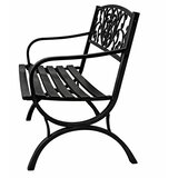  Vrtna klupa za terasu, metalna, s 2 sjedala, ukrašena, crna, 127 cm | shoptok.hr