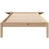 vidaXL Posteljni okvir s stranskimi omaricami Naravna 80 x 220 cm | Shoptok.si