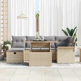  Sjedeća garnitura za vrt 7 kom. Bež poliratan 242.5 x 132.5 x 85 cm | Shoptok.si