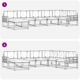 Set vanjskih sofa 7 kom. Bijela i svjetlosiva Smeđa 406 x 168,5 x 73 cm | shoptok.hr