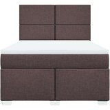 vidaXL Box spring postelja z vzmetnico temno rjava 160x200 cm blago, (21321079) | Shoptok.si