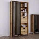 Premium Living Visoka Komoda Jytana, Barva Hrasta, Črna | Shoptok.si