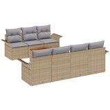vidaXL 8-dijelni vrtni sofa set s jastucima bež poli rattan akacija Cijene