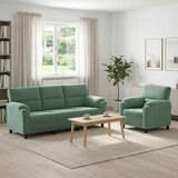  Set sofe 2 pcs Morska zelena Baršun - zelena boja mora 1 sjedalo + trosjed | shoptok.hr