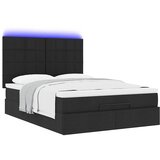  Otomanski krevet s madracem i LED crni 140x200 cm od tkanine | Eponuda.com