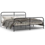  Metalni okvir kreveta uzglavlje i podnožje crni 193x203 cm | shoptok.hr