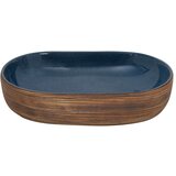 Nadgradni Nadpultni umivalnik rjav in moder ovalen 59x40x14 cm | Shoptok.si