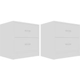 Furnova Nočne omarice 2 kosa bele 40x30x40 cm iverna plošča, (21926866) | Shoptok.si