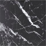 Stolna ploča crna 40 x 40 cm 6 mm staklena s mramornim uzorkom | shoptok.hr