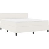  Krevet s box springom s madracem &amp LED u nijansi vrhnja Super King kordura tkanina | shoptok.hr