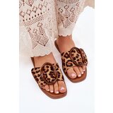 Boto Flat Women's Slippers With Decorative Buckle Leopard Luwam | shoptok.hr