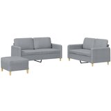 vidaXL 3-dijelni set sofa s jastucima svjetlosivi od tkanine | shoptok.hr