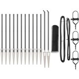 vidaXL Šesterokotna ograja Siva 0.6x25 m Jeklo, Ograjni stebri s konico 13 kos Ø32 mm 80 cm Galvanizirano jeklo Cene