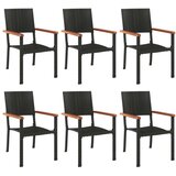  7-dijelni vrtni blagovaonski set od poliratana crni | shoptok.hr